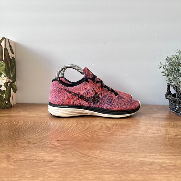 Nike Flyknit Lunar 3 698182-801 Pink Athletic Running Shoes Women's Size US 7 - Picture 1 of 8